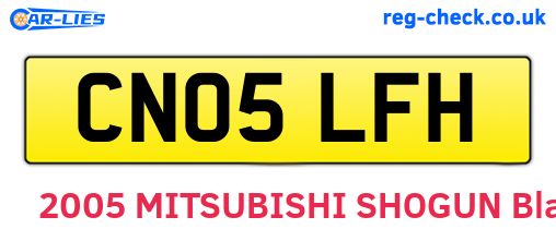 CN05LFH are the vehicle registration plates.