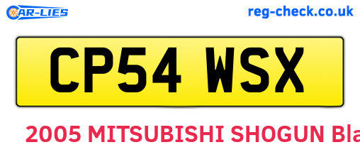 CP54WSX are the vehicle registration plates.
