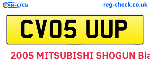 CV05UUP are the vehicle registration plates.
