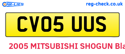 CV05UUS are the vehicle registration plates.