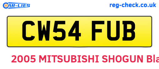 CW54FUB are the vehicle registration plates.
