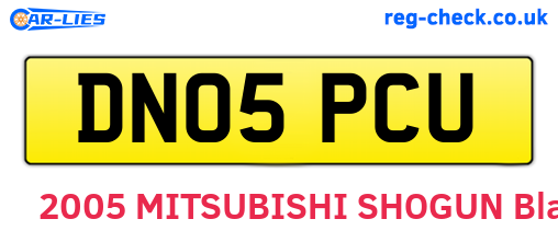 DN05PCU are the vehicle registration plates.