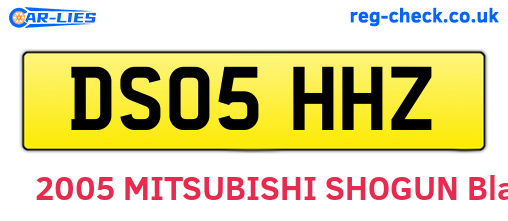 DS05HHZ are the vehicle registration plates.