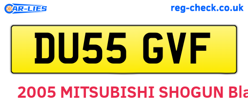 DU55GVF are the vehicle registration plates.