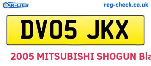 DV05JKX are the vehicle registration plates.