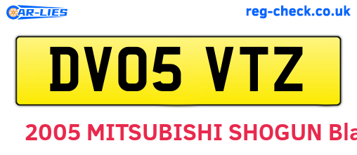DV05VTZ are the vehicle registration plates.