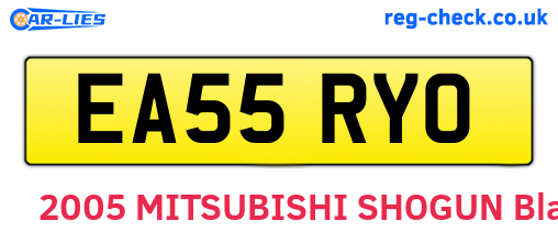 EA55RYO are the vehicle registration plates.
