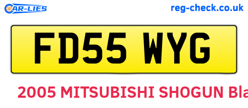 FD55WYG are the vehicle registration plates.