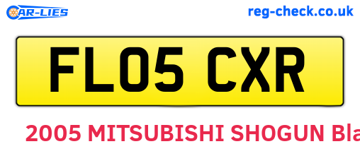 FL05CXR are the vehicle registration plates.