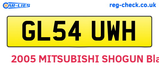 GL54UWH are the vehicle registration plates.