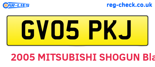 GV05PKJ are the vehicle registration plates.