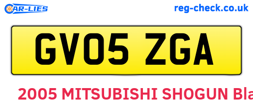 GV05ZGA are the vehicle registration plates.