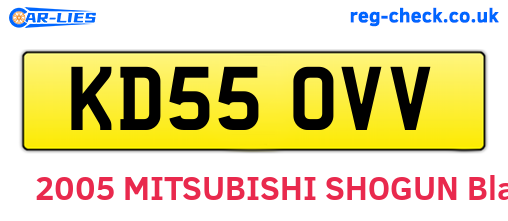 KD55OVV are the vehicle registration plates.