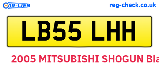LB55LHH are the vehicle registration plates.