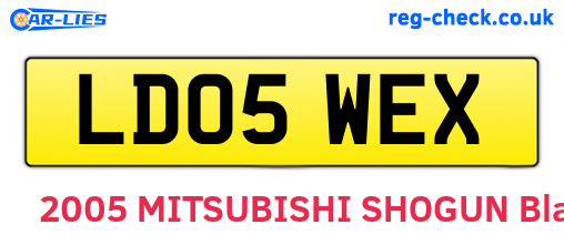LD05WEX are the vehicle registration plates.
