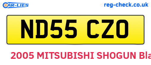ND55CZO are the vehicle registration plates.