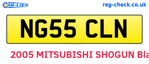 NG55CLN are the vehicle registration plates.