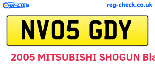 NV05GDY are the vehicle registration plates.
