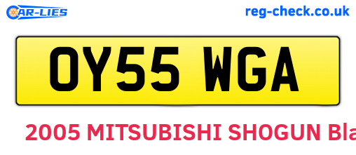 OY55WGA are the vehicle registration plates.