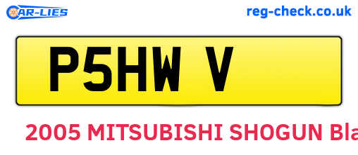 P5HWV are the vehicle registration plates.