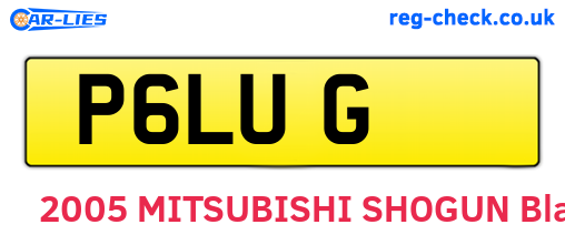P6LUG are the vehicle registration plates.