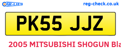 PK55JJZ are the vehicle registration plates.