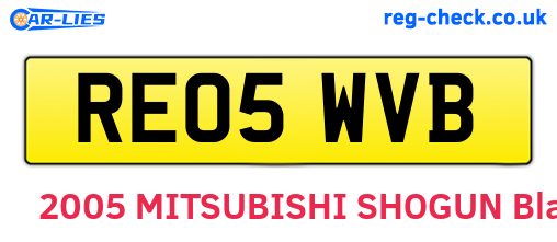 RE05WVB are the vehicle registration plates.