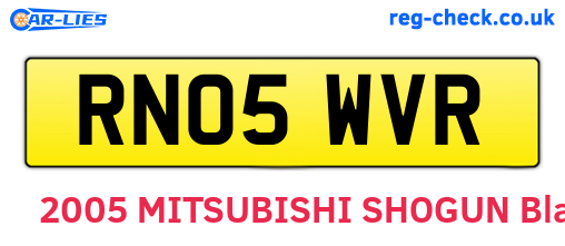 RN05WVR are the vehicle registration plates.