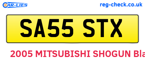 SA55STX are the vehicle registration plates.