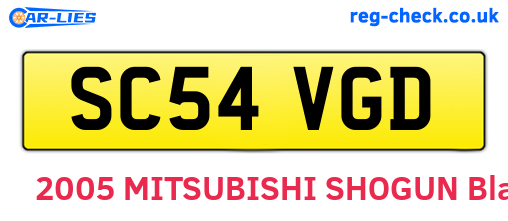 SC54VGD are the vehicle registration plates.