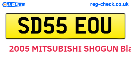 SD55EOU are the vehicle registration plates.