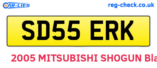SD55ERK are the vehicle registration plates.