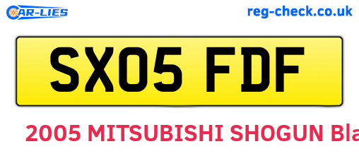 SX05FDF are the vehicle registration plates.