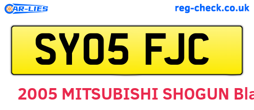SY05FJC are the vehicle registration plates.