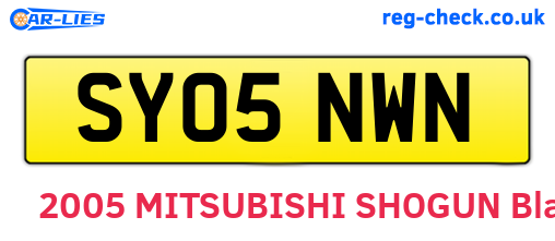 SY05NWN are the vehicle registration plates.