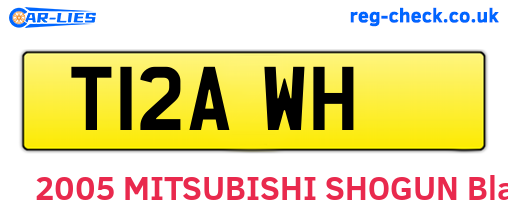 T12AWH are the vehicle registration plates.