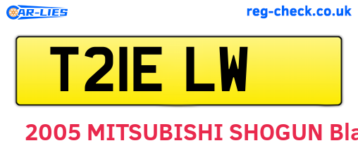 T21ELW are the vehicle registration plates.