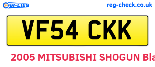 VF54CKK are the vehicle registration plates.