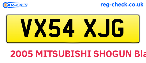 VX54XJG are the vehicle registration plates.