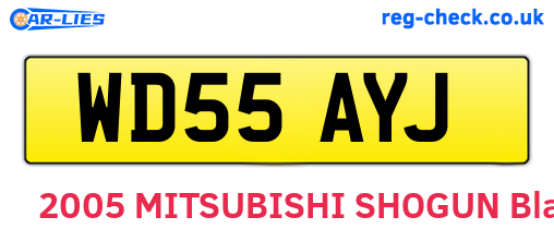 WD55AYJ are the vehicle registration plates.