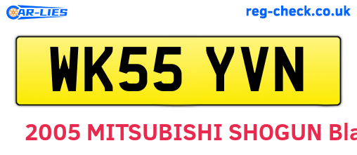 WK55YVN are the vehicle registration plates.