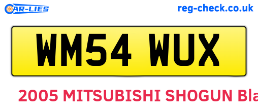 WM54WUX are the vehicle registration plates.