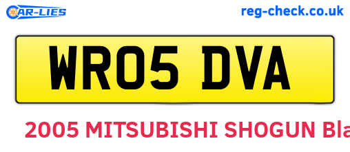 WR05DVA are the vehicle registration plates.