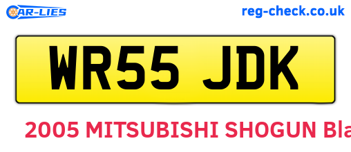 WR55JDK are the vehicle registration plates.