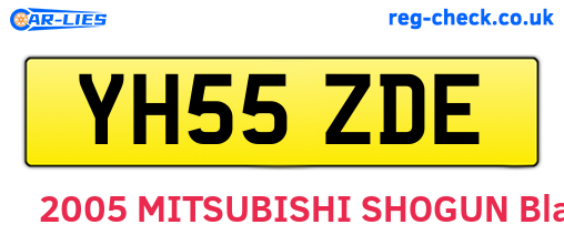 YH55ZDE are the vehicle registration plates.