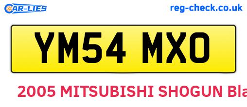 YM54MXO are the vehicle registration plates.