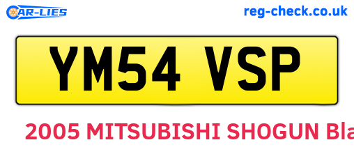 YM54VSP are the vehicle registration plates.