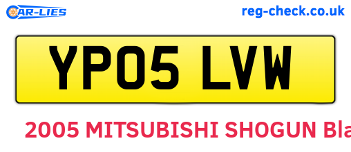 YP05LVW are the vehicle registration plates.