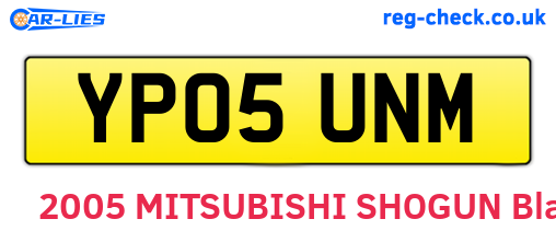 YP05UNM are the vehicle registration plates.