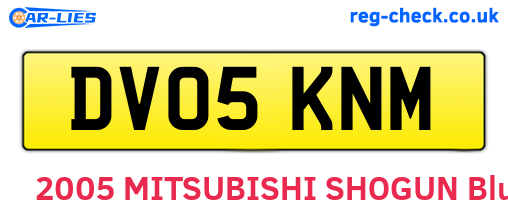 DV05KNM are the vehicle registration plates.
